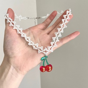 cherry项链 pearl Vintage古着 Summer