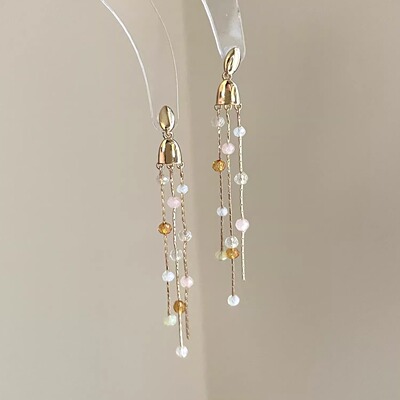 Vintage古着 Dopamine starry star tassels耳饰