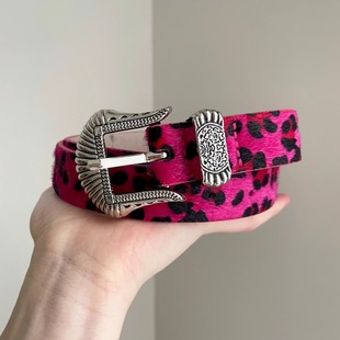 leopard carved print腰带 Millennium Vintage古着