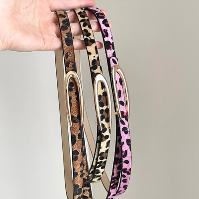 Vintage古着 Leopard print thin belt腰带