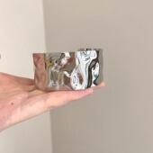 Cold style simple Vintage古着 metal plaid手镯