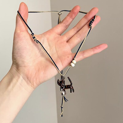 Vintage古着 Leopard bell kitten项链