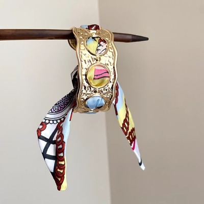 Vintage古着 Cloth silk scarf bracelet手镯