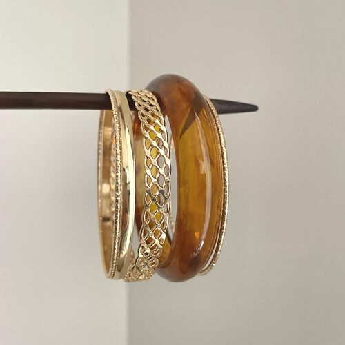 Vintage古着 Gold heavy waves手镯