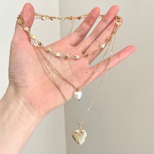 Vintage古着 Triple Heart Locket项链