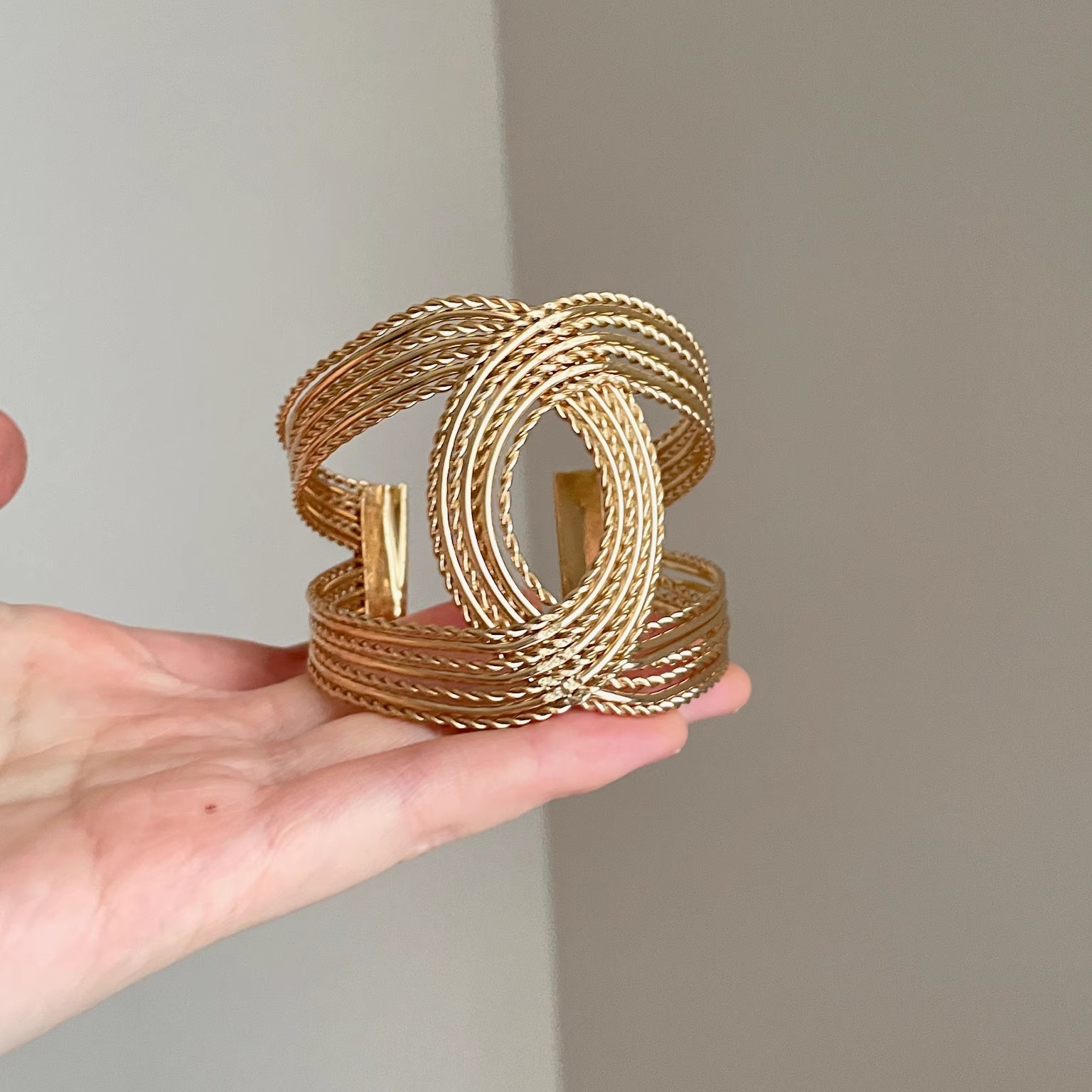 Vintage古着 Gold-plated twist pattern手镯