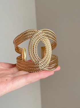 Vintage古着 Gold-plated twist pattern手镯