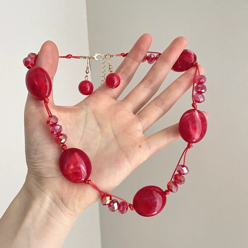 Vintage古着 Cherry crystal beads套装