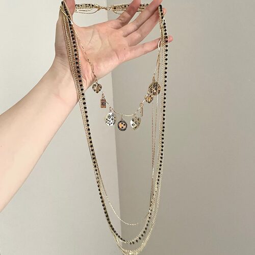 Vintage古着 Multi Silver Strands项链