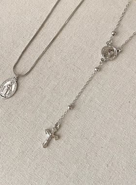 Vintage古着 Round figure cross tassels项链