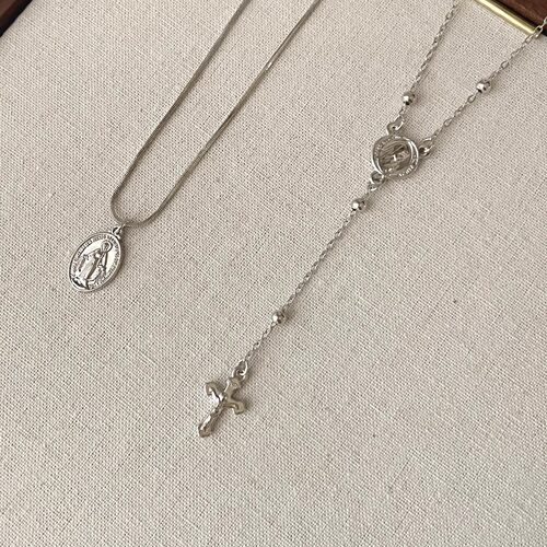 Vintage古着 Round figure cross tassels项链