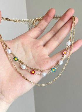 Vintage古着 Alien pearl daisy项链