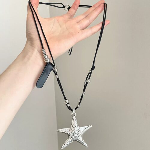 Vintage古着 Cold white star spin项链