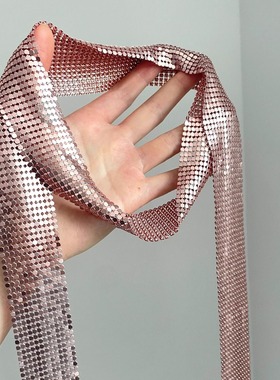 Vintage古着 Retro pink and shiny silk围巾