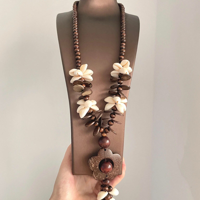 Vintage古着 Coconut shell wood beads项链