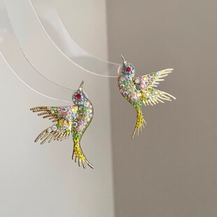 Vintage古着 Emerald Songbird耳饰