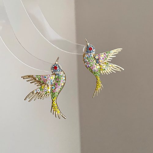 Vintage古着 Emerald Songbird耳饰
