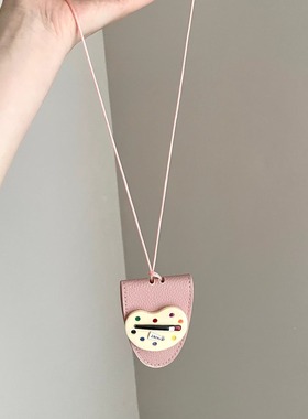 Vintage古着 Leather magnetic suction color plate项链