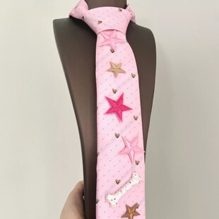 Vintage古着 Pink star wave领带