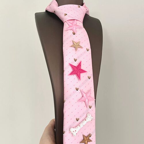 Vintage古着 Pink star wave领带