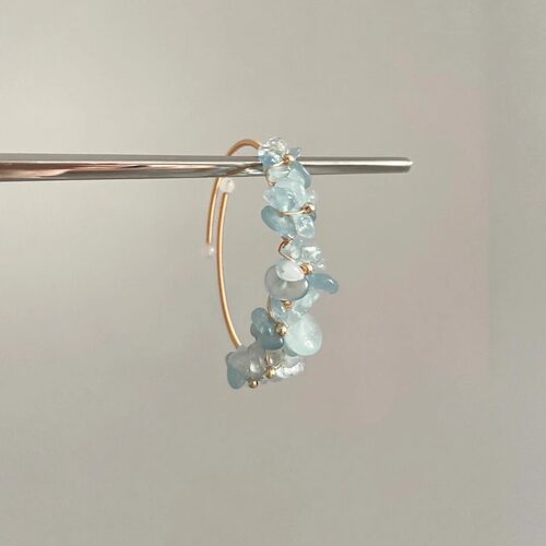 Vintage古着 Sea blue broken gem手镯