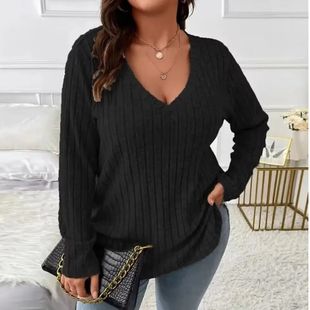 5XL Plus Size Woman Clothing Long Sleeve T-shirt Casual Fash