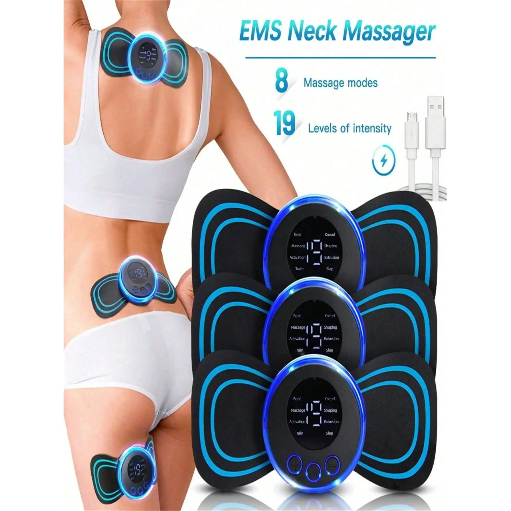 Mini Neck Massager, Electric Massager Sticker, Portable Body