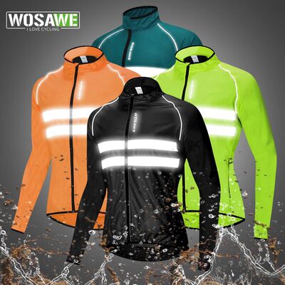 WOSAWE Men Cycling Windbreaker MTB Bicycle Long Sleeve Coat
