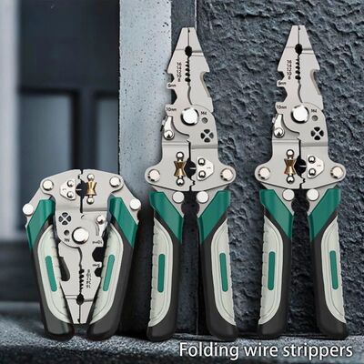 Foldable wire stripper, pulley design multi-function electri