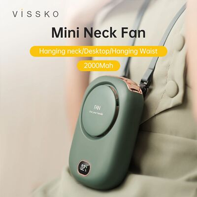 Vissko Portable Hanging Neck Fan Mini Fans with Adjustable L