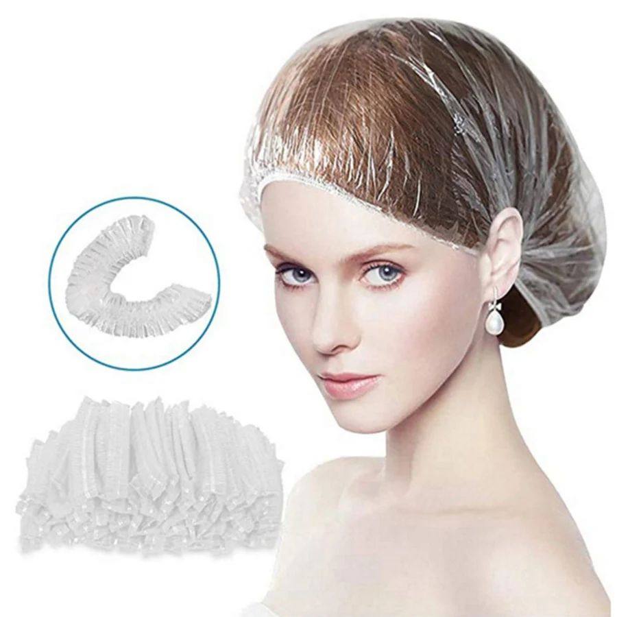 Plastic Disposable Shower Cap, Baking Oil Cap, Hair Dye Cap,