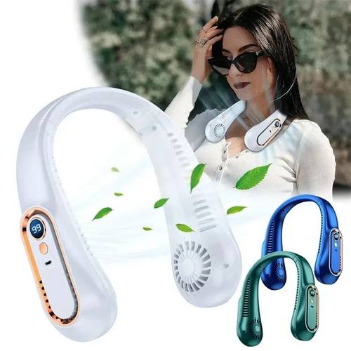 3000mAh Hanging Neck Fan Portable Bladeless Mini USB Recharg