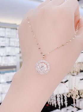 2024年新款潮不掉色个性转动钛钢项链女冷淡风锁骨链气质网红颈链