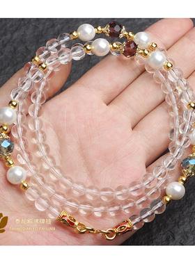 新品仿珍珠泰国佛牌链子水晶佛牌链泰国佛牌专用6mm珍珠项链