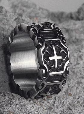 时尚品牌Hip-Hop时尚覆古钛钢环男士食指单朋克高端女士尾环环