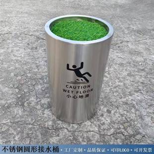 不锈钢圆形酒店室内物业商场不锈钢接水桶茶水桶废水收集桶收纳桶
