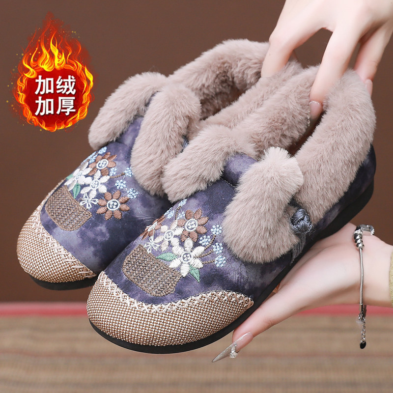 2025冬季新款女加绒加厚女士棉鞋中式绣花妈妈鞋老北京布鞋女,女鞋,棉鞋,淘宝优惠券,粉丝福利购,淘宝优惠卷