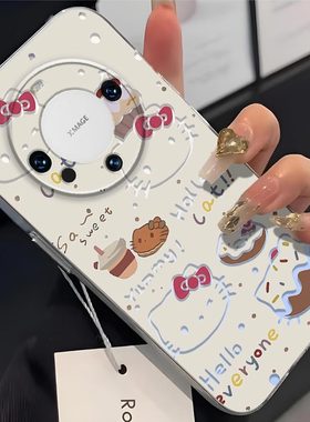 适用华为Mate60Pro手机壳Huawei mate60pro镜头全包镂空KT猫防摔ALNAL80超薄软壳高颜值凯蒂猫保护套简约新款