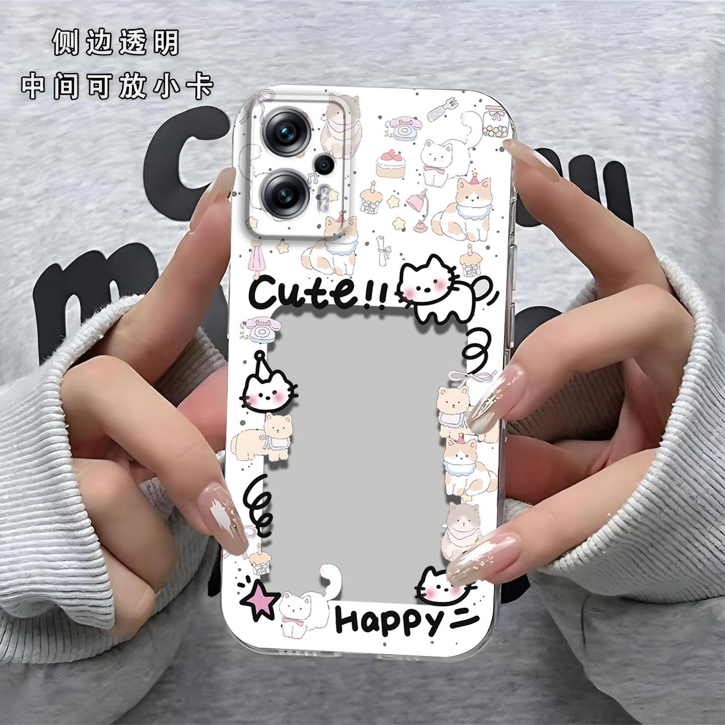 猫相框可放照片适用于红米Note11tpro手机壳Redmi镜头全包小米note11tpro+防摔硅胶软壳高级感保护套小卡新款