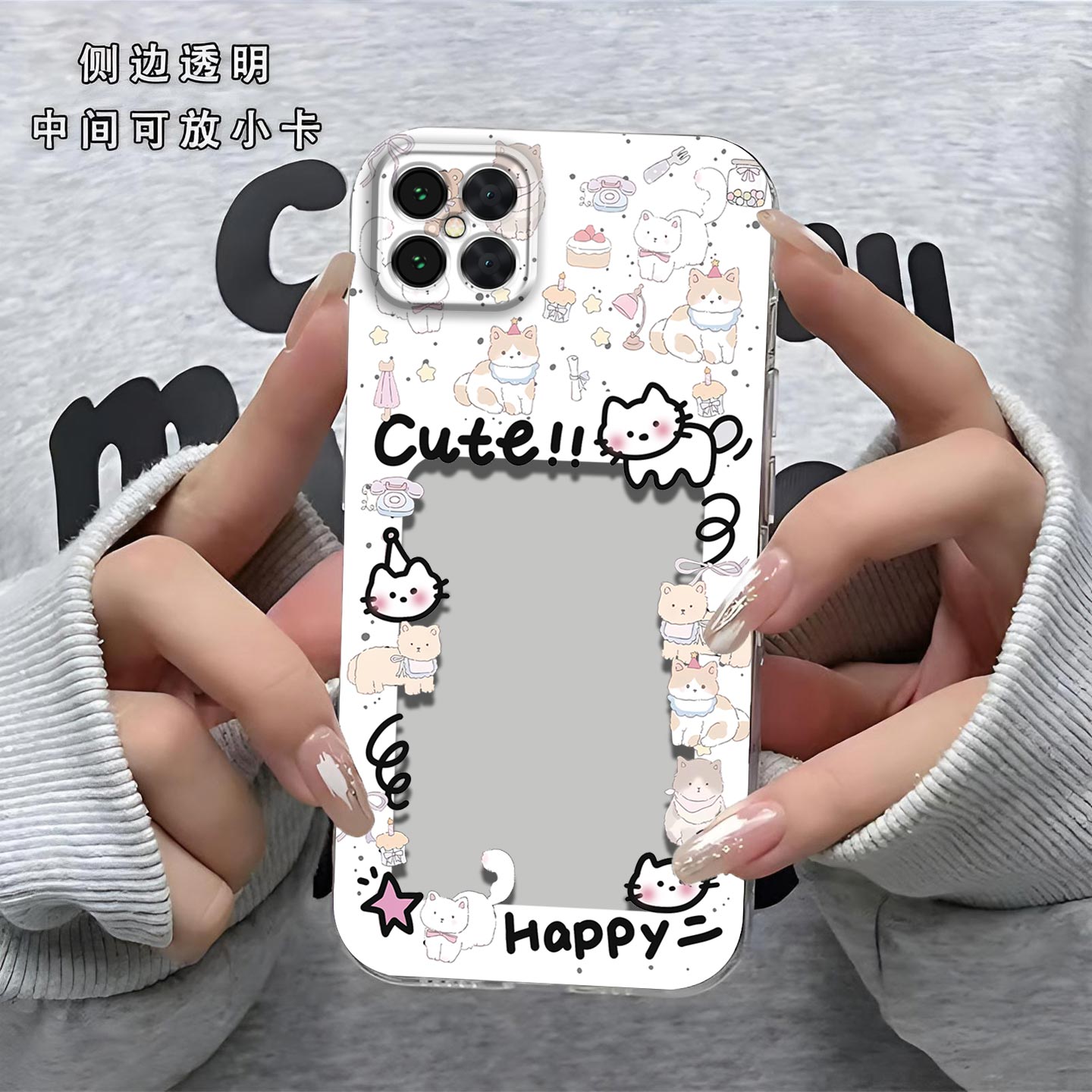 猫相框可放照片适用华为智选Nzones7pro+手机壳镜头全包sp300防摔硅胶软壳高级感保护套超薄可爱新款手机套潮