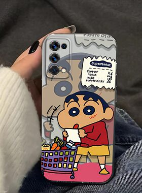 购物蜡笔小新适用于OPPO Reno5Pro手机壳reno5Pro镜头全包Reno5磨砂防摔软壳PDSM00男生女士保护套透明新款5k