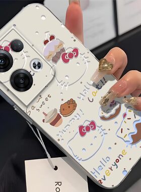 适用于OPPO Reno13手机壳Reno13Pro镜头全包防摔可爱镂空KT猫PKK110磨砂超薄PKM110软壳高颜值凯蒂猫保护新款