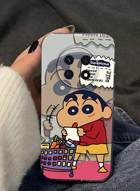 购物蜡笔小新适用于荣耀X60Pro手机壳x60pro镜头全包BRPAN00磨砂防摔软壳男生女士保护套透明创意新款手机套