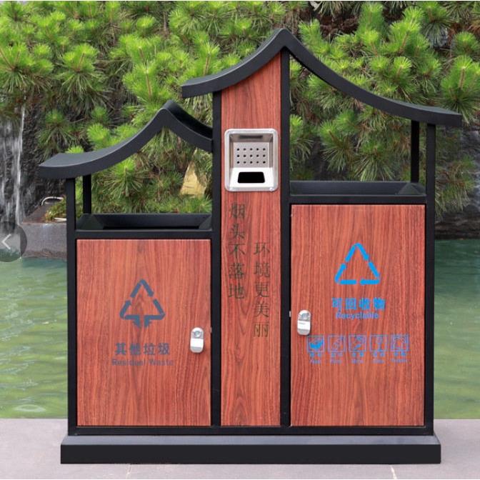 不锈钢果皮箱户外小区机场垃圾桶公园景区果壳箱可双垃圾箱