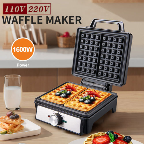 跨境大号单板两片华夫饼机吐司机烤面包机蛋糕早餐机Waffle maker