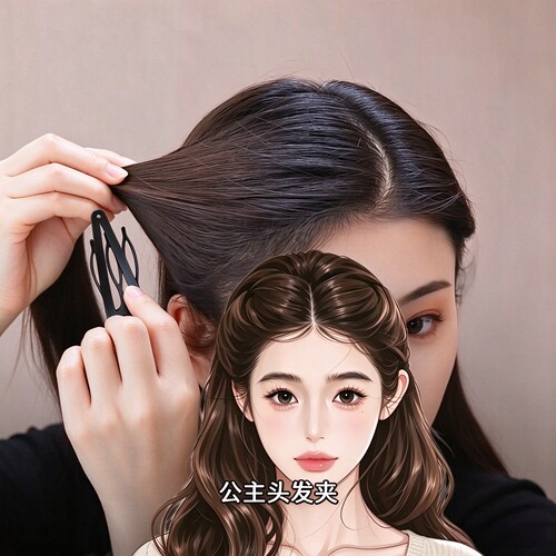 公主头发夹女黑色镂空BB夹韩系