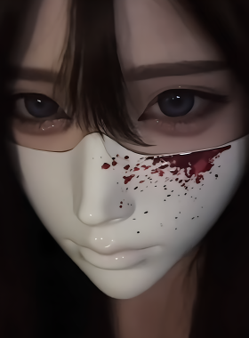 白色血渍半脸面具完美脸型cos