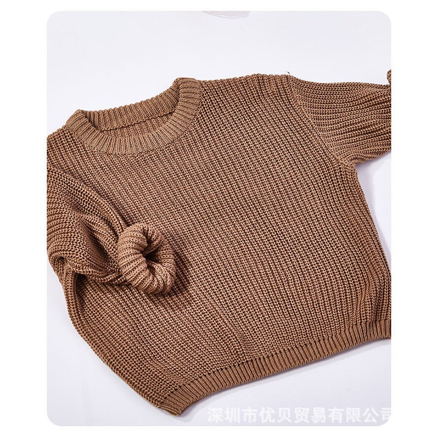 婴幼童100%纯棉针织毛衣长袖中小童圆领