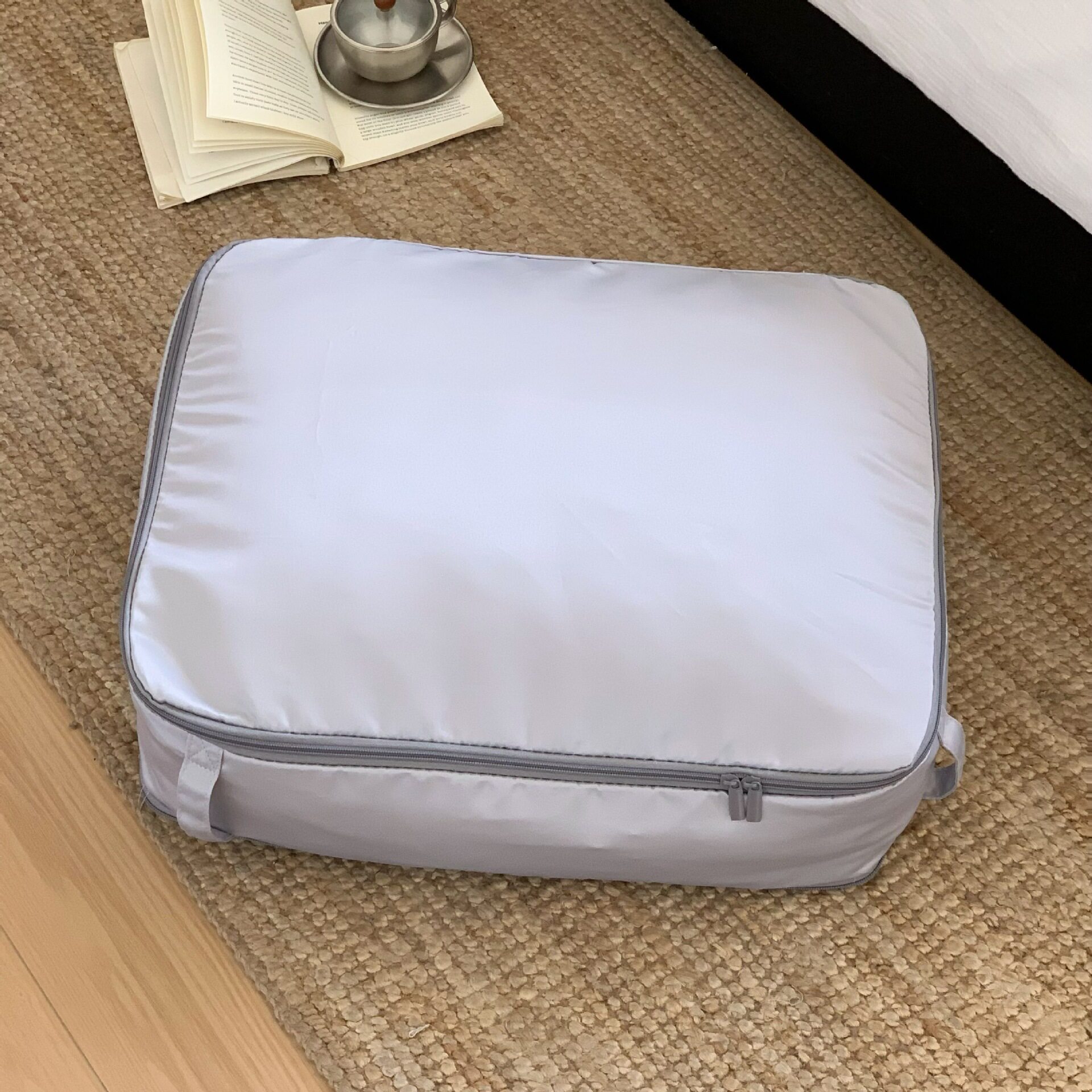 简约纯色家用被子收纳袋旅游行李箱衣服防尘收纳袋便携搬家打包袋