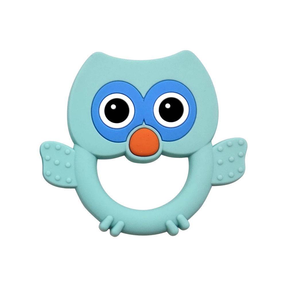 德国新款猫头鹰牙胶 宝宝食品级磨牙玩具 可水煮软胶磨牙棒咬咬乐